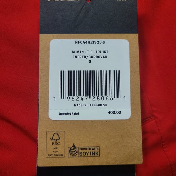 The North Face Jacket Mens Small Mountain Light Futurelight Triclimate Red - Picture 10 of 16